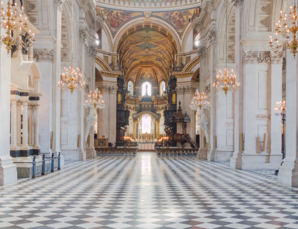 The nave of St Paul's without chairs